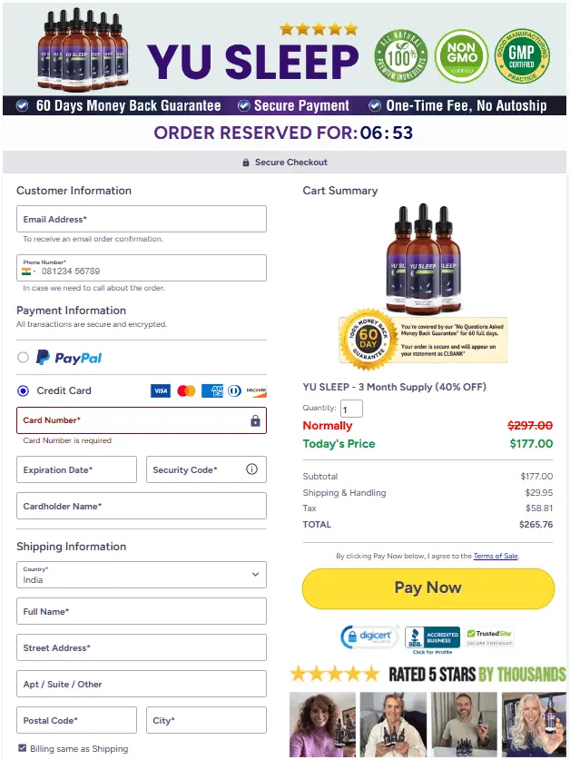 Yu Sleep order page